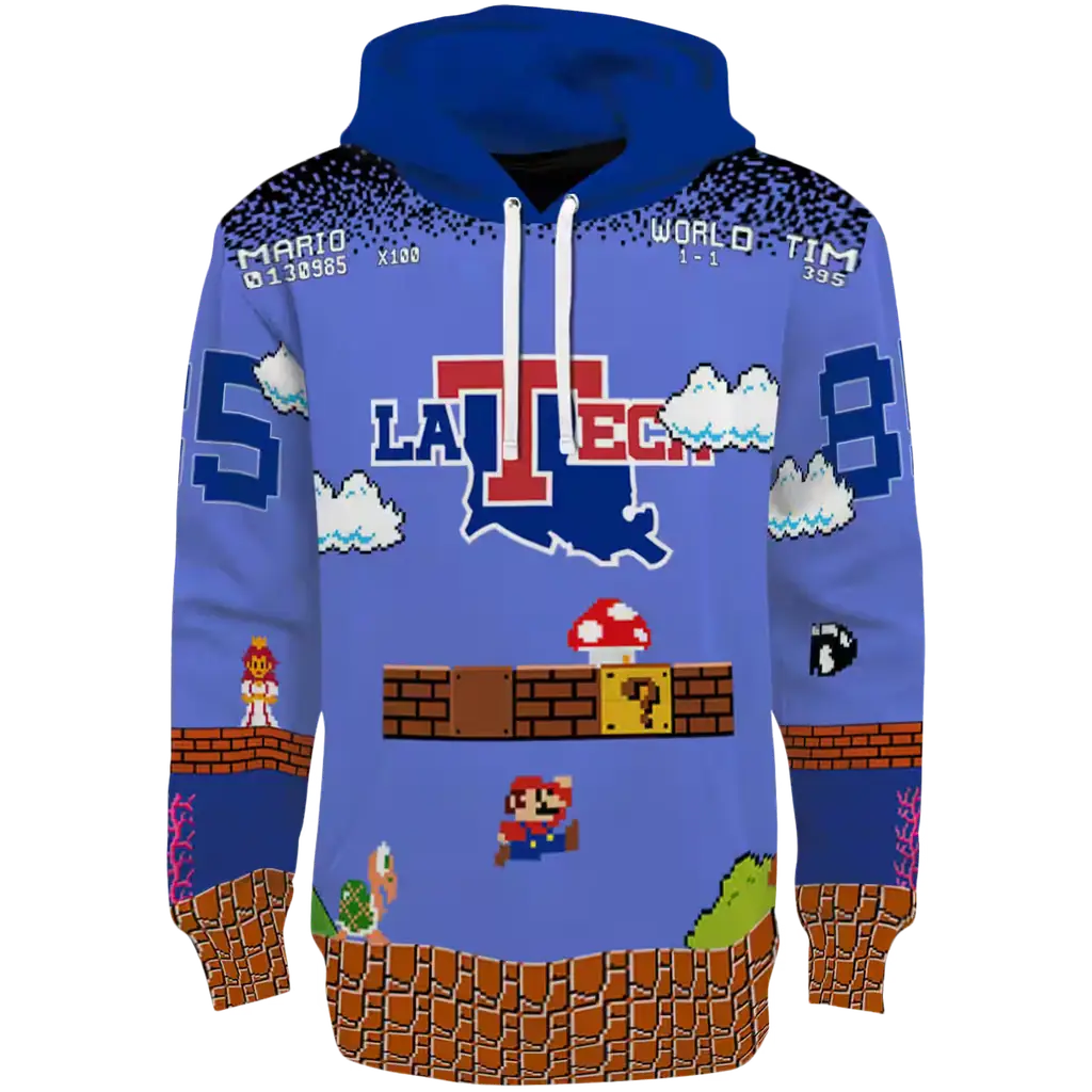 personalized la tech mario blue black hoodie best selling personalized la tech mario blue black hoodie best selling