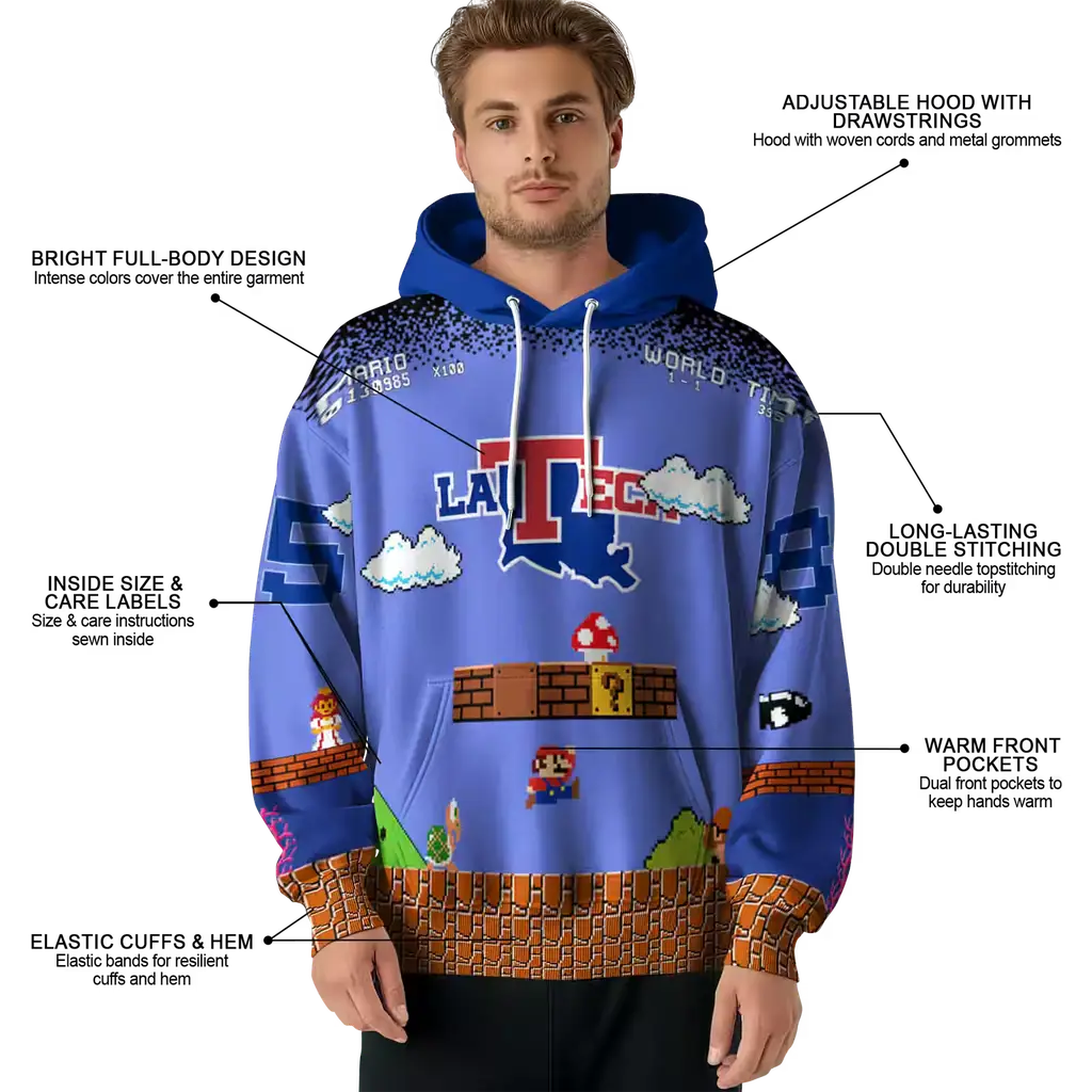 personalized la tech mario blue black hoodie latest model personalized la tech mario blue black hoodie latest model