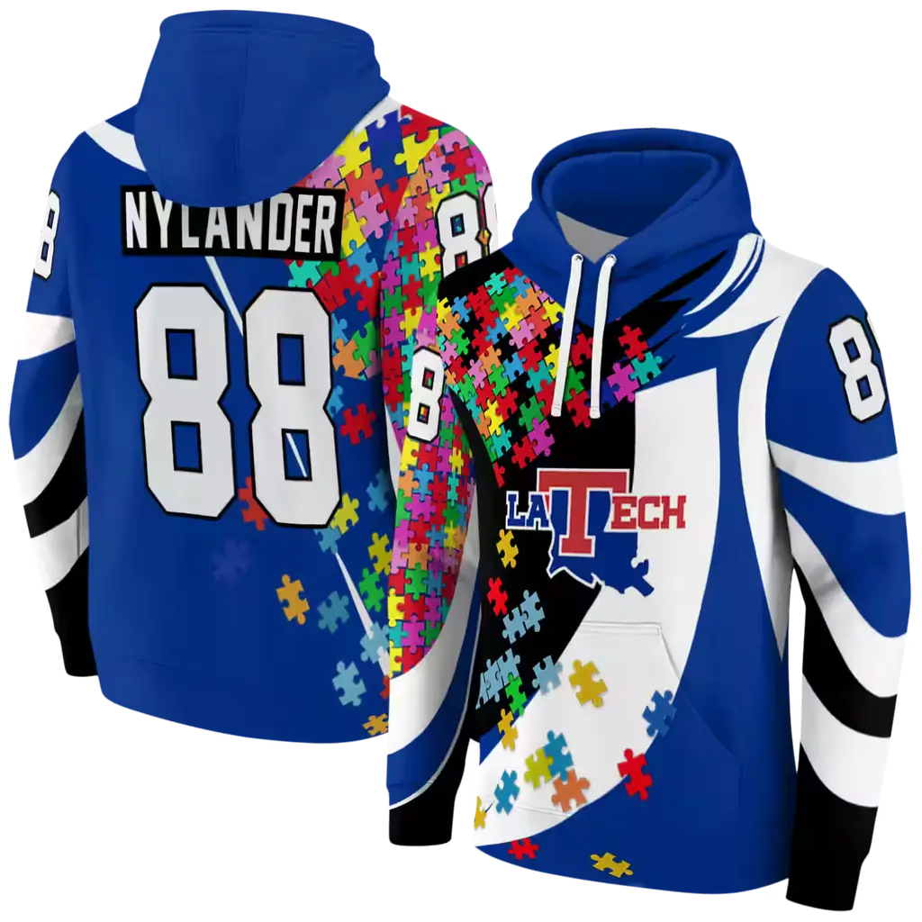 personalized la tech puzzle pieces blue hoodie fashion forward personalized la tech puzzle pieces blue hoodie fashion forward