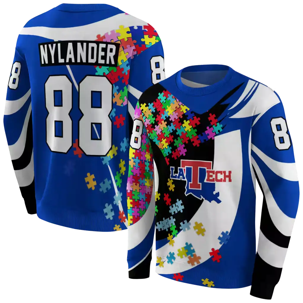 personalized la tech puzzle pieces blue hoodie premium grade personalized la tech puzzle pieces blue hoodie premium grade