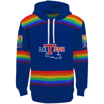 personalized la tech rainbow stripes blue hoodie best selling