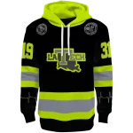 personalized la tech safety motif black neon green hoodie best selling