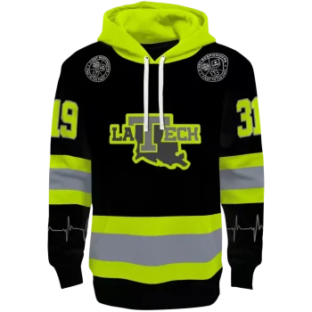 personalized la tech safety motif black neon green hoodie best selling