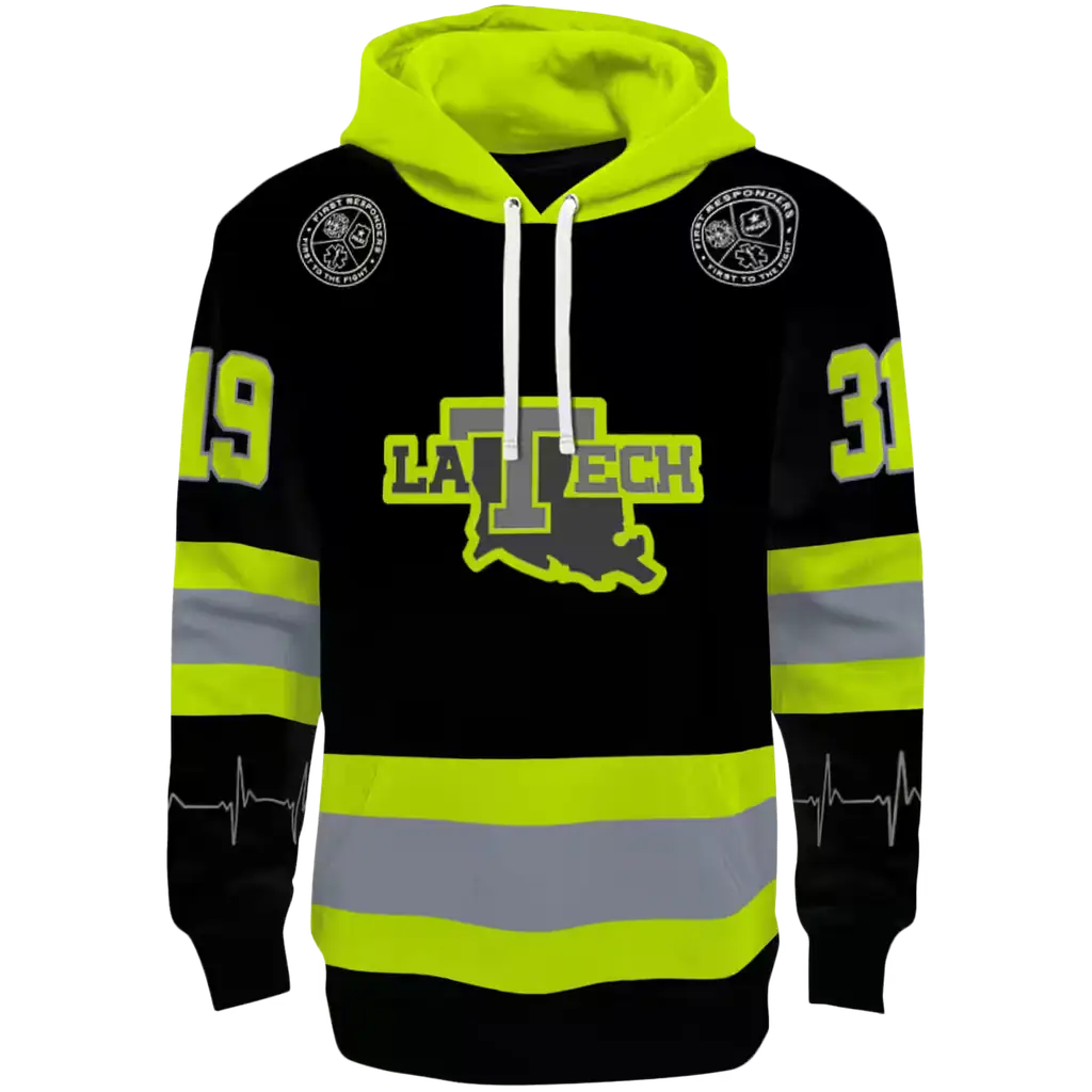personalized la tech safety motif black neon green hoodie best selling personalized la tech safety motif black neon green hoodie best selling