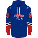 personalized la tech striped sleeves blue hoodie best selling