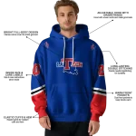 personalized la tech striped sleeves blue hoodie best selling