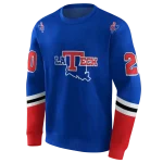 personalized la tech striped sleeves blue hoodie best selling