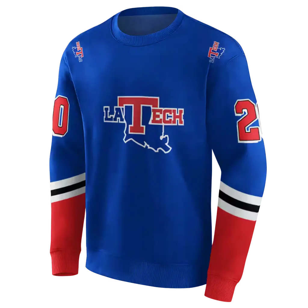 personalized la tech striped sleeves blue hoodie new arrival personalized la tech striped sleeves blue hoodie new arrival