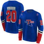 personalized la tech striped sleeves blue hoodie best selling