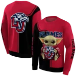 personalized liberty flames baby yoda red black hoodie best selling