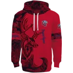personalized liberty flames deer silhouette red hoodie best selling