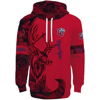 personalized liberty flames deer silhouette red hoodie best selling