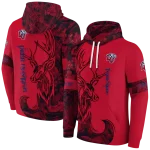 personalized liberty flames deer silhouette red hoodie best selling