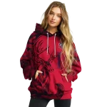 personalized liberty flames deer silhouette red hoodie best selling