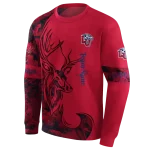 personalized liberty flames deer silhouette red hoodie best selling