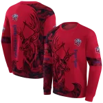 personalized liberty flames deer silhouette red hoodie best selling