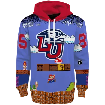 personalized liberty flames mario blue black hoodie best selling