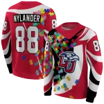 personalized liberty flames puzzle pieces red hoodie best selling