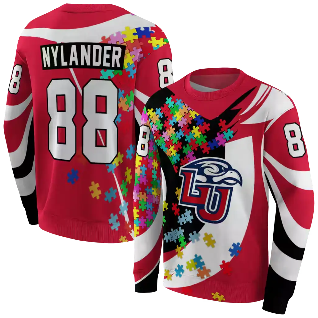 personalized liberty flames puzzle pieces red hoodie premium grade personalized liberty flames puzzle pieces red hoodie premium grade