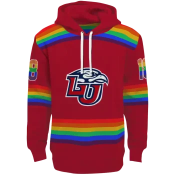 personalized liberty flames rainbow stripes red hoodie best selling