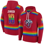 personalized liberty flames rainbow stripes red hoodie best selling