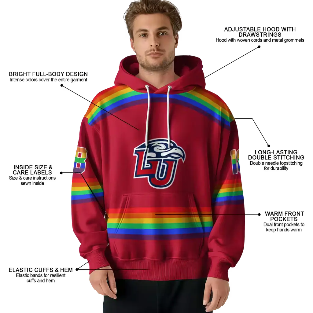 personalized liberty flames rainbow stripes red hoodie latest model personalized liberty flames rainbow stripes red hoodie latest model