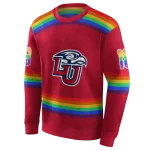 personalized liberty flames rainbow stripes red hoodie best selling