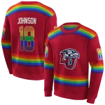 personalized liberty flames rainbow stripes red hoodie best selling