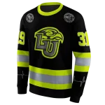 personalized liberty flames safety motif black neon green hoodie best selling