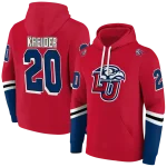 personalized liberty flames striped sleeves red hoodie best selling