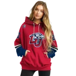 personalized liberty flames striped sleeves red hoodie best selling