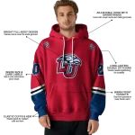 personalized liberty flames striped sleeves red hoodie best selling