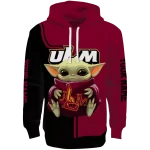 personalized louisiana monroe warhawks baby yoda red black hoodie best selling