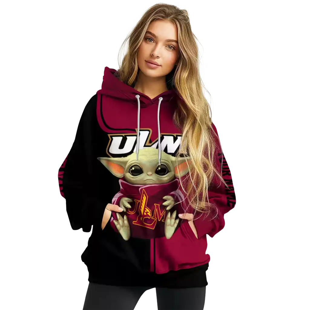 personalized louisiana monroe warhawks baby yoda red black hoodie high quality personalized louisiana monroe warhawks baby yoda red black hoodie high quality