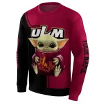 personalized louisiana monroe warhawks baby yoda red black hoodie best selling