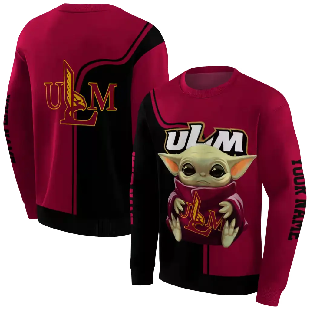 personalized louisiana monroe warhawks baby yoda red black hoodie premium grade personalized louisiana monroe warhawks baby yoda red black hoodie premium grade