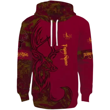 personalized louisiana monroe warhawks deer silhouette red hoodie best selling