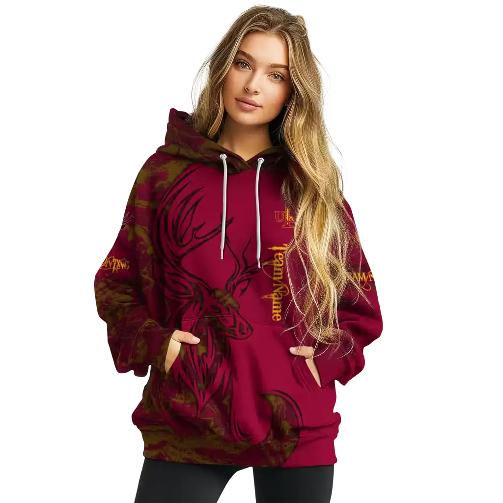personalized louisiana monroe warhawks deer silhouette red hoodie high quality personalized louisiana monroe warhawks deer silhouette red hoodie high quality