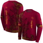 personalized louisiana monroe warhawks deer silhouette red hoodie best selling