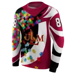 personalized louisiana monroe warhawks puzzle pieces red hoodie best selling