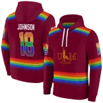 personalized louisiana monroe warhawks rainbow stripes red hoodie best selling