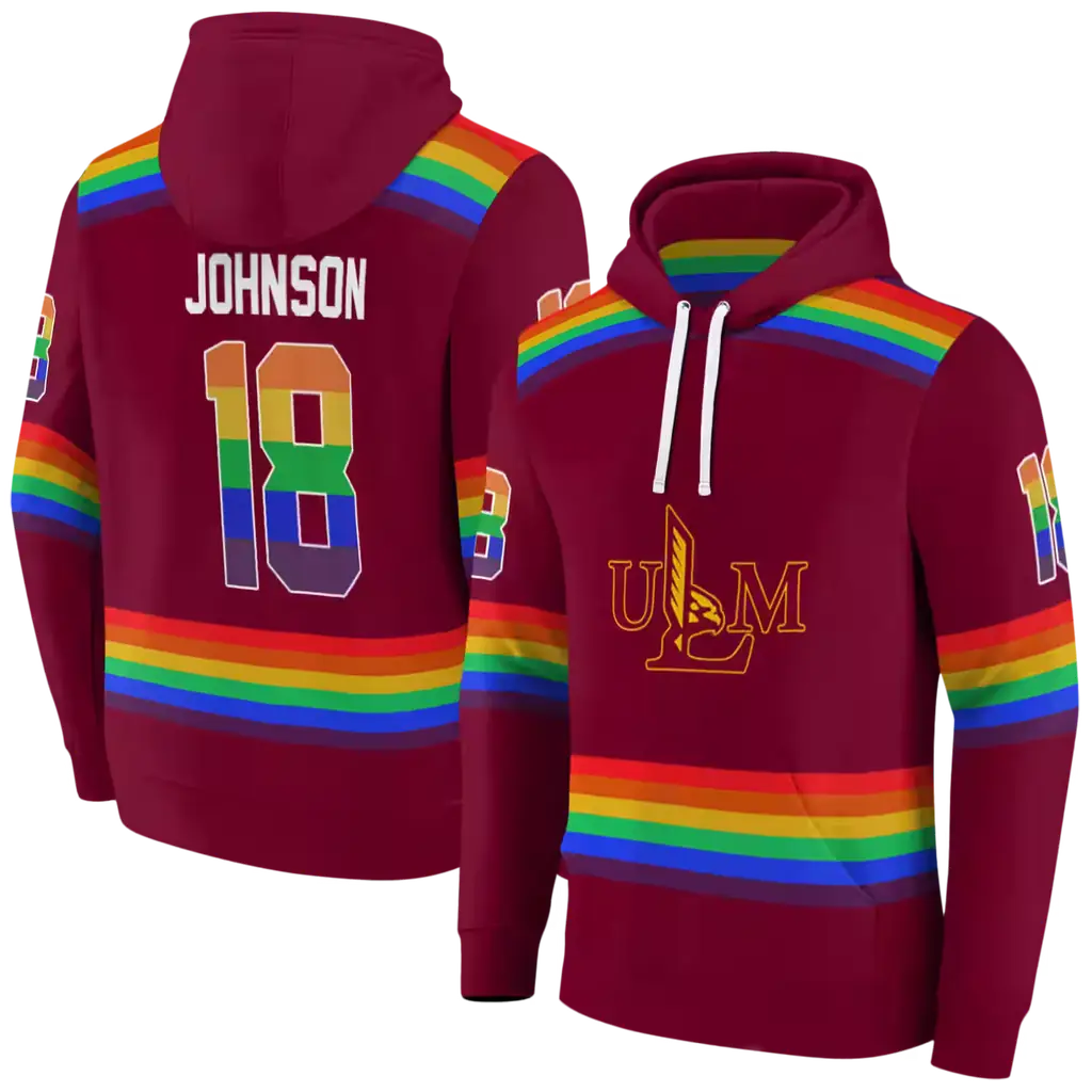 personalized louisiana monroe warhawks rainbow stripes red hoodie fashion forward personalized louisiana monroe warhawks rainbow stripes red hoodie fashion forward