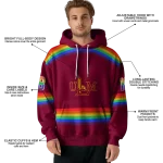 personalized louisiana monroe warhawks rainbow stripes red hoodie best selling