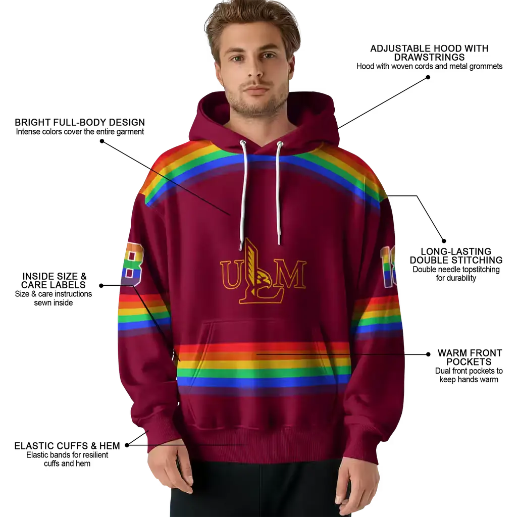 personalized louisiana monroe warhawks rainbow stripes red hoodie latest model personalized louisiana monroe warhawks rainbow stripes red hoodie latest model
