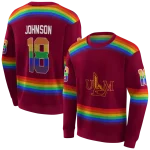 personalized louisiana monroe warhawks rainbow stripes red hoodie best selling