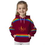 personalized louisiana monroe warhawks rainbow stripes red hoodie best selling