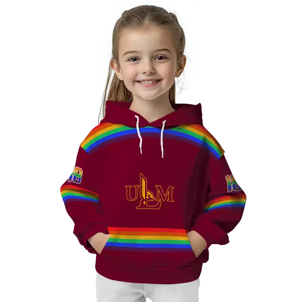 personalized louisiana monroe warhawks rainbow stripes red hoodie top rated personalized louisiana monroe warhawks rainbow stripes red hoodie top rated