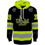 personalized louisiana monroe warhawks safety motif black neon green hoodie best selling