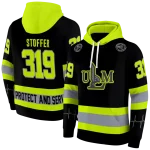personalized louisiana monroe warhawks safety motif black neon green hoodie best selling