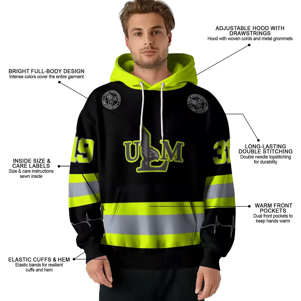 personalized louisiana monroe warhawks safety motif black neon green hoodie latest model personalized louisiana monroe warhawks safety motif black neon green hoodie latest model